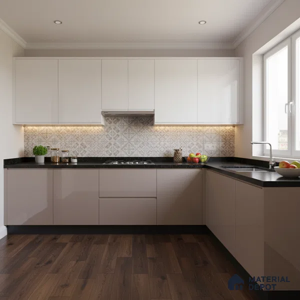 Ferrero 1B 0803 Dusty Taupe 8 ft x 4 ft Solid Series High Gloss Finish Acrylic Laminate - 1.5 mm (LM 01150) | Matching Edgeband Code - 803 | Suitable for Kitchen Cabinets, Study Areas, Wardrobe