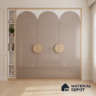 Ferrero 1B 0803 Dusty Taupe 8 ft x 4 ft Solid Series High Gloss Finish Acrylic Laminate - 1.5 mm (LM 01150) | Matching Edgeband Code - 803 | Suitable for Kitchen Cabinets, Study Areas, Wardrobe