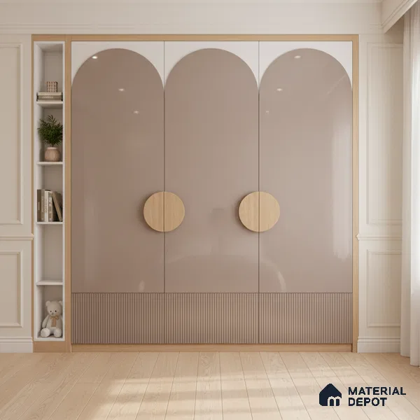 Ferrero 1B 0803 Dusty Taupe 8 ft x 4 ft Solid Series High Gloss Finish Acrylic Laminate - 1.5 mm (LM 01150) | Matching Edgeband Code - 803 | Suitable for Kitchen Cabinets, Study Areas, Wardrobe