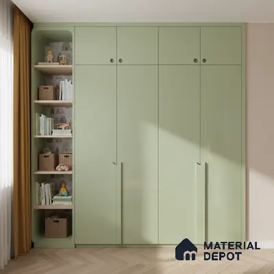 Ferrero 1B 0864 Pista Green 8 ft x 4 ft Solid Series High Gloss Finish Acrylic Laminate - 1.5 mm (LM 01156) | Matching Edgeband Code - 864 | Suitable for Kitchen Cabinets, Study Areas, Wardrobe