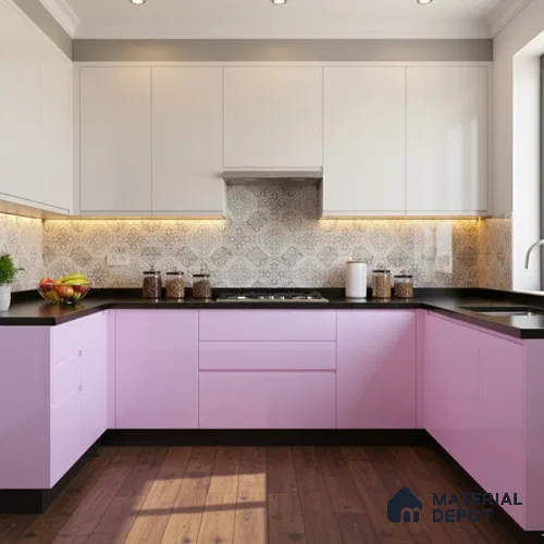 Ferrero 1B 0890 Electric Lavender 8 ft x 4 ft Solid Series High Gloss Finish Acrylic Laminate - 1.5 mm (LM 01160) | Suitable for Kitchen Cabinets, Study Areas, Wardrobe