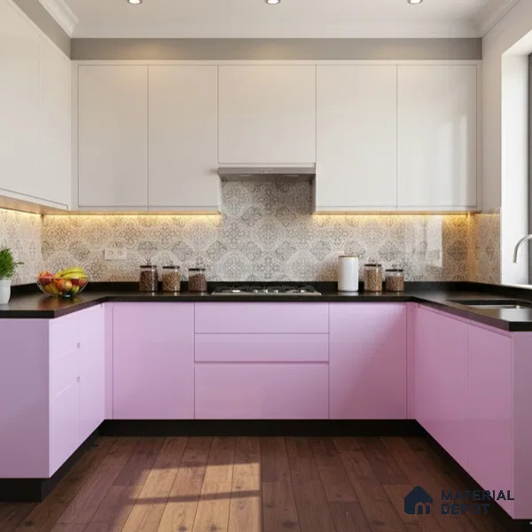 Ferrero 1B 0890 Electric Lavender 8 ft x 4 ft Solid Series High Gloss Finish Acrylic Laminate - 1.5 mm (LM 01160) | Suitable for Kitchen Cabinets, Study Areas, Wardrobe