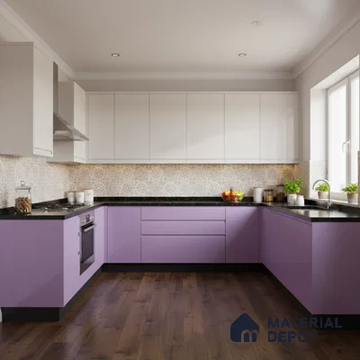 Ferrero 1B 0832 French Lilac 8 ft x 4 ft Solid Series High Gloss Finish Acrylic Laminate - 1.5 mm (LM 01161) | Matching Edgeband Code - 832 | Suitable for Kitchen Cabinets, Study Areas, Wardrobe