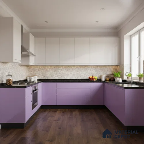 Ferrero 1B 0832 French Lilac 8 ft x 4 ft Solid Series High Gloss Finish Acrylic Laminate - 1.5 mm (LM 01161) | Matching Edgeband Code - 832 | Suitable for Kitchen Cabinets, Study Areas, Wardrobe