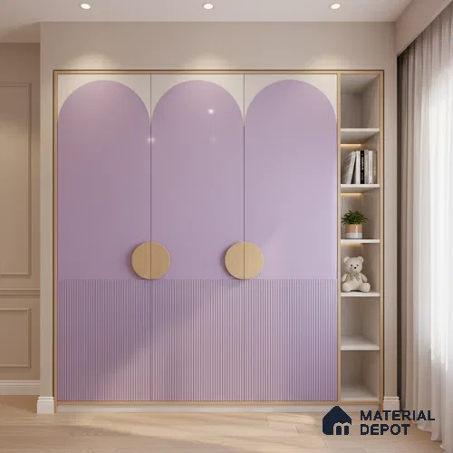 Ferrero 1B 0832 French Lilac 8 ft x 4 ft Solid Series High Gloss Finish Acrylic Laminate - 1.5 mm (LM 01161) | Matching Edgeband Code - 832 | Suitable for Kitchen Cabinets, Study Areas, Wardrobe