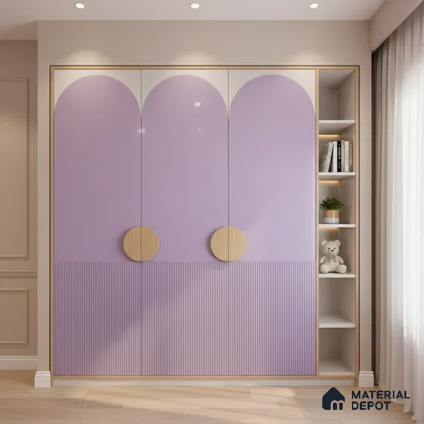 Ferrero 1B 0832 French Lilac 8 ft x 4 ft Solid Series High Gloss Finish Acrylic Laminate - 1.5 mm (LM 01161) | Matching Edgeband Code - 832 | Suitable for Kitchen Cabinets, Study Areas, Wardrobe