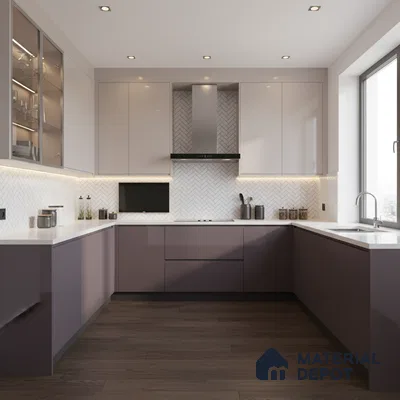 Ferrero 1B 0831 Lavender Lilac 8 ft x 4 ft Solid Series High Gloss Finish Acrylic Laminate - 1.5 mm (LM 01162) | Matching Edgeband Code - 831 | Suitable for Kitchen Cabinets, Study Areas, Wardrobe