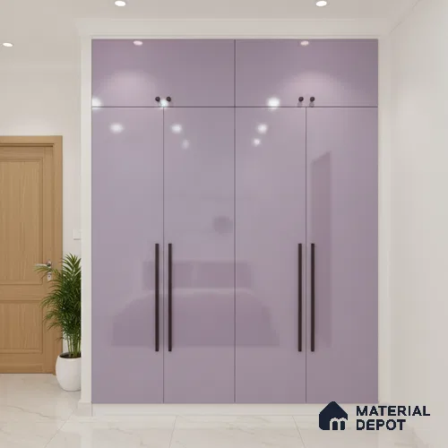 Ferrero 1B 0831 Lavender Lilac 8 ft x 4 ft Solid Series High Gloss Finish Acrylic Laminate - 1.5 mm (LM 01162) | Matching Edgeband Code - 831 | Suitable for Kitchen Cabinets, Study Areas, Wardrobe