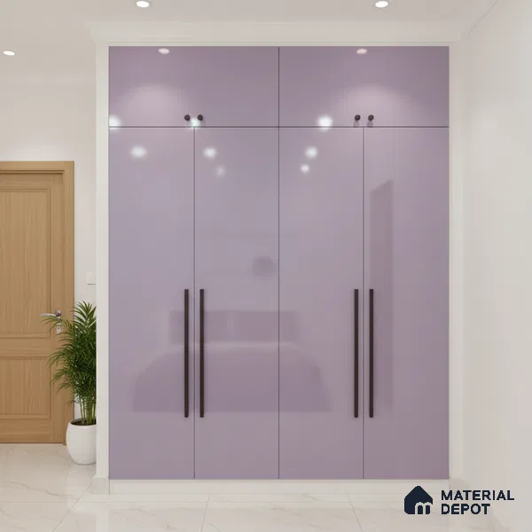 Ferrero 1B 0831 Lavender Lilac 8 ft x 4 ft Solid Series High Gloss Finish Acrylic Laminate - 1.5 mm (LM 01162) | Matching Edgeband Code - 831 | Suitable for Kitchen Cabinets, Study Areas, Wardrobe