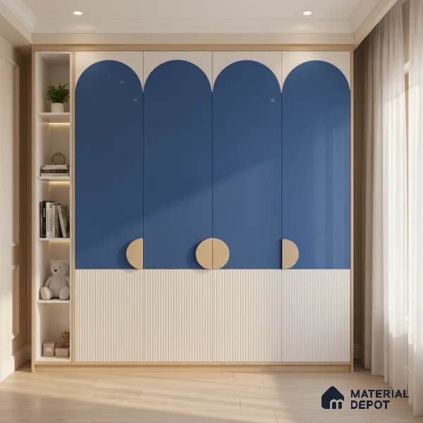 Ferrero 1B 0888 Midnight Aqua 8 ft x 4 ft Solid Series High Gloss Finish Acrylic Laminate - 1.5 mm (LM 01163) | Matching Edgeband Code - 888 | Suitable for Kitchen Cabinets, Study Areas, Wardrobe