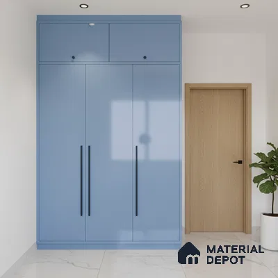 Ferrero 1B 0889 Glacier Blue 8 ft x 4 ft Solid Series High Gloss Finish Acrylic Laminate - 1.5 mm (LM 01164) | Matching Edgeband Code - 889 | Suitable for Kitchen Cabinets, Study Areas, Wardrobe