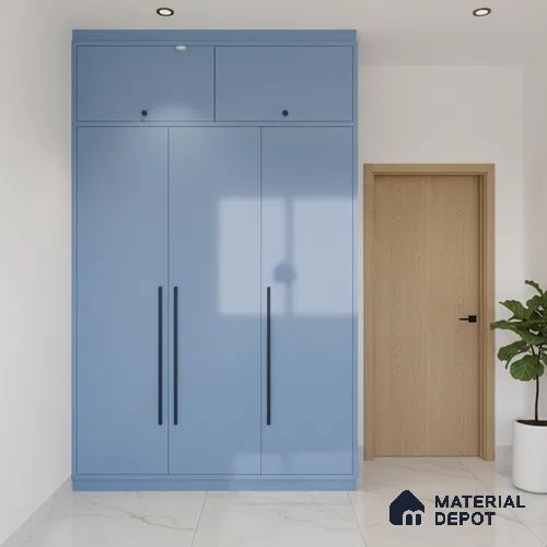 Ferrero 1B 0889 Glacier Blue 8 ft x 4 ft Solid Series High Gloss Finish Acrylic Laminate - 1.5 mm (LM 01164) | Matching Edgeband Code - 889 | Suitable for Kitchen Cabinets, Study Areas, Wardrobe