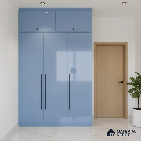 Ferrero 1B 0889 Glacier Blue 8 ft x 4 ft Solid Series High Gloss Finish Acrylic Laminate - 1.5 mm (LM 01164) | Matching Edgeband Code - 889 | Suitable for Kitchen Cabinets, Study Areas, Wardrobe