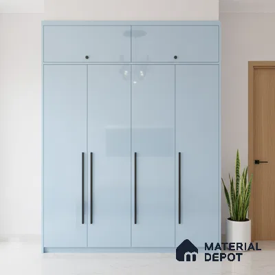 Ferrero 1B 0837 Sky Blue 8 ft x 4 ft Solid Series High Gloss Finish Acrylic Laminate - 1.5 mm (LM 01165) | Matching Edgeband Code - 837 | Suitable for Kitchen Cabinets, Study Areas, Wardrobe