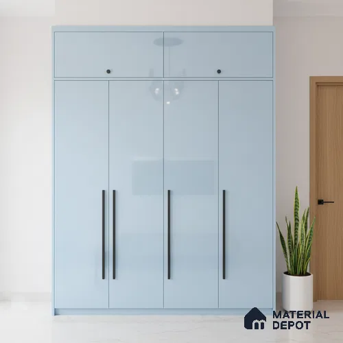 Ferrero 1B 0837 Sky Blue 8 ft x 4 ft Solid Series High Gloss Finish Acrylic Laminate - 1.5 mm (LM 01165) | Matching Edgeband Code - 837 | Suitable for Kitchen Cabinets, Study Areas, Wardrobe