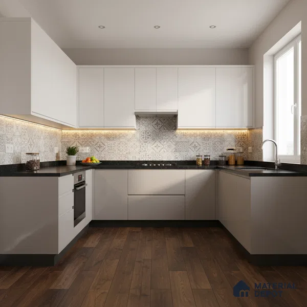 Ferrero 1C 01503 Pebble Gray 8 ft x 4 ft High Gloss Finish 6H Anti Scratch Acrylic Laminate - 1.5 mm | Suitable for Living Room, Kitchen, Office