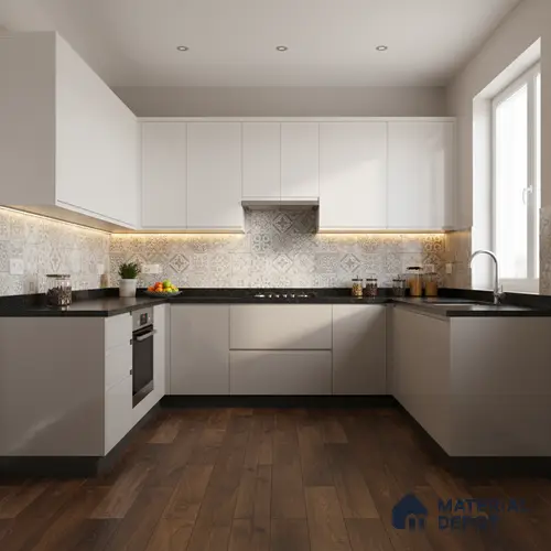 Ferrero 1C 01503 Pebble Gray 8 ft x 4 ft High Gloss Finish 6H Anti Scratch Acrylic Laminate - 1.5 mm | Suitable for Living Room, Kitchen, Office