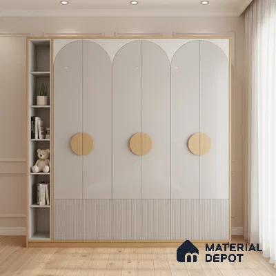 Ferrero 1C 01503 Pebble Gray 8 ft x 4 ft High Gloss Finish 6H Anti Scratch Acrylic Laminate - 1.5 mm | Suitable for Living Room, Kitchen, Office