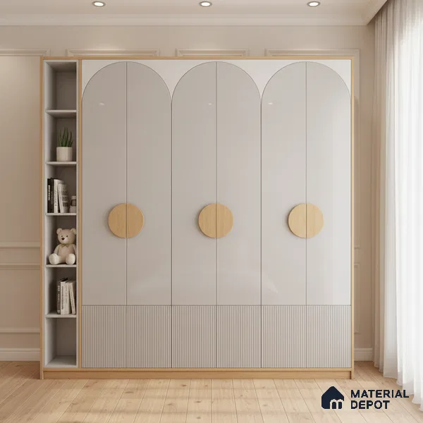 Ferrero 1C 01503 Pebble Gray 8 ft x 4 ft High Gloss Finish 6H Anti Scratch Acrylic Laminate - 1.5 mm | Suitable for Living Room, Kitchen, Office