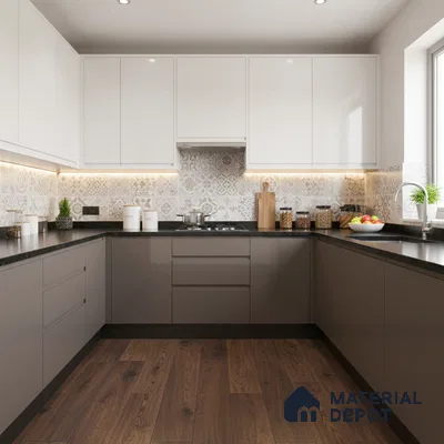 Ferrero 1C 01505 Misty Beige 8 ft x 4 ft High Gloss Finish 6H Anti Scratch Acrylic Laminate - 1.5 mm | Suitable for Living Room, Kitchen, Office