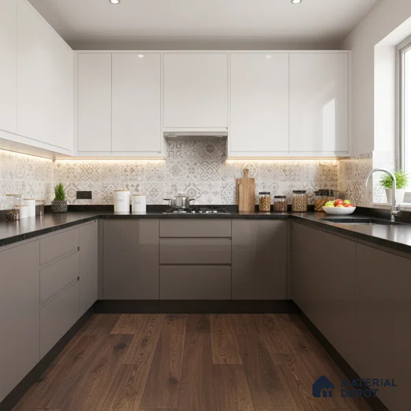 Ferrero 1C 01505 Misty Beige 8 ft x 4 ft High Gloss Finish 6H Anti Scratch Acrylic Laminate - 1.5 mm | Suitable for Living Room, Kitchen, Office