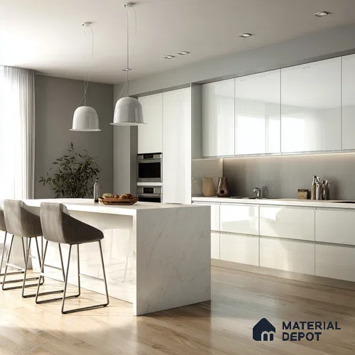 Ferrero 1C 01508 Velvet Frost 8 ft x 4 ft High Gloss Finish 6H Anti Scratch Acrylic Laminate - 1.5 mm | Suitable for Living Room, Kitchen, Office