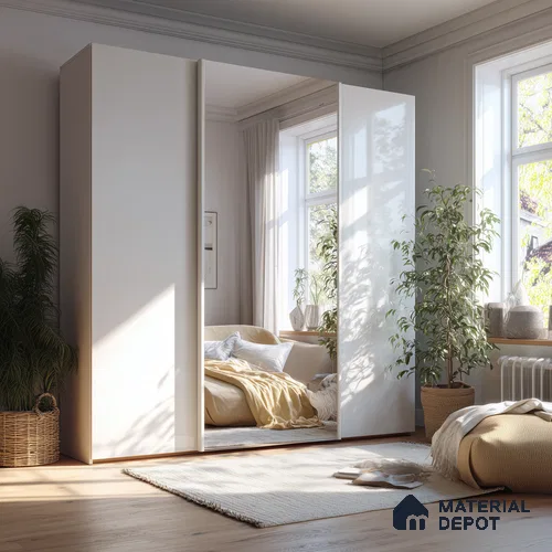 Ferrero 1C 01502 Snow White 8 ft x 4 ft High Gloss Finish 6H Anti Scratch Acrylic Laminate - 1.5 mm | Suitable for Living Room, Kitchen, Office