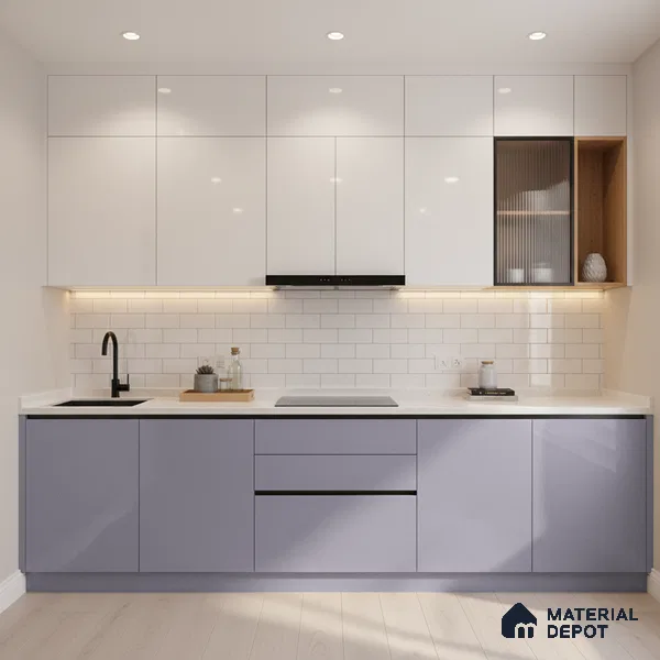Ferrero 1C 01572 Misty Mauve 8 ft x 4 ft High Gloss Finish 6H Anti Scratch Acrylic Laminate - 1.5 mm | Suitable for Living Room, Kitchen, Office