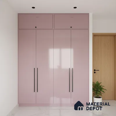 Ferrero 1C 01516 Dusky Rose 8 ft x 4 ft High Gloss Finish 6H Anti Scratch Acrylic Laminate - 1.5 mm | Suitable for Living Room, Kitchen, Office