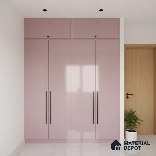 Ferrero 1C 01516 Dusky Rose 8 ft x 4 ft High Gloss Finish 6H Anti Scratch Acrylic Laminate - 1.5 mm | Suitable for Living Room, Kitchen, Office