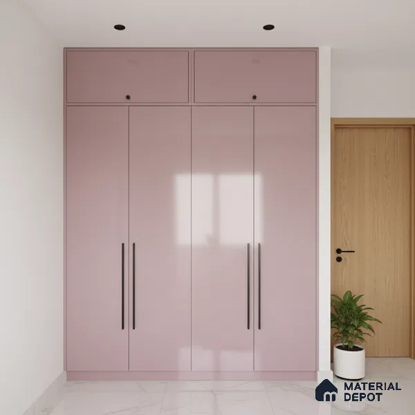 Ferrero 1C 01516 Dusky Rose 8 ft x 4 ft High Gloss Finish 6H Anti Scratch Acrylic Laminate - 1.5 mm | Suitable for Living Room, Kitchen, Office