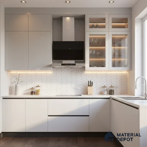 Ferrero 1C 01504 Warm Fog 8 ft x 4 ft High Gloss Finish 6H Anti Scratch Acrylic Laminate - 1.5 mm | Suitable for Living Room, Kitchen, Office