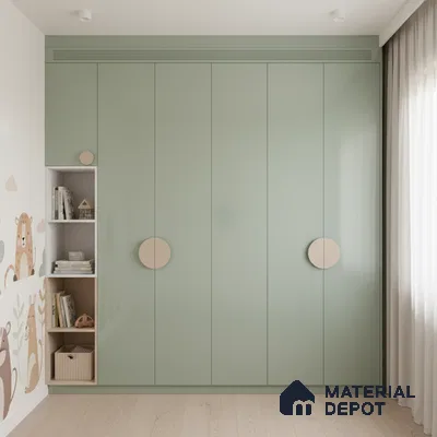 Ferrero 1C 01522 Breeze Green 8 ft x 4 ft High Gloss Finish 6H Anti Scratch Acrylic Laminate - 1.5 mm | Suitable for Living Room, Kitchen, Office