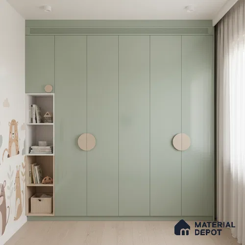 Ferrero 1C 01522 Breeze Green 8 ft x 4 ft High Gloss Finish 6H Anti Scratch Acrylic Laminate - 1.5 mm | Suitable for Living Room, Kitchen, Office