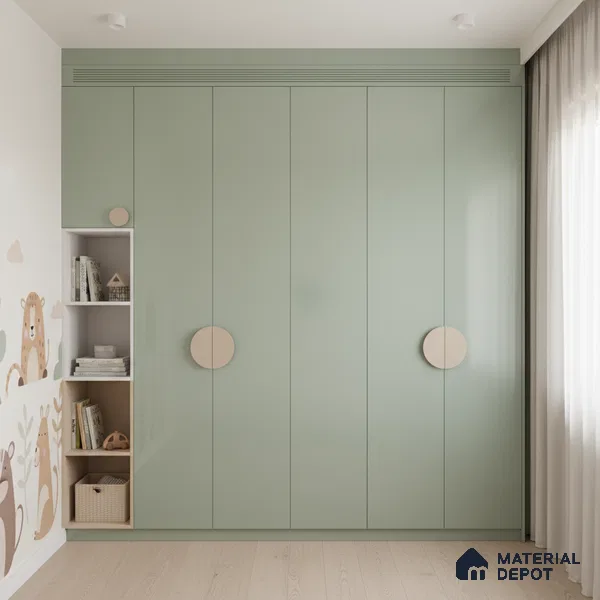 Ferrero 1C 01522 Breeze Green 8 ft x 4 ft High Gloss Finish 6H Anti Scratch Acrylic Laminate - 1.5 mm | Suitable for Living Room, Kitchen, Office