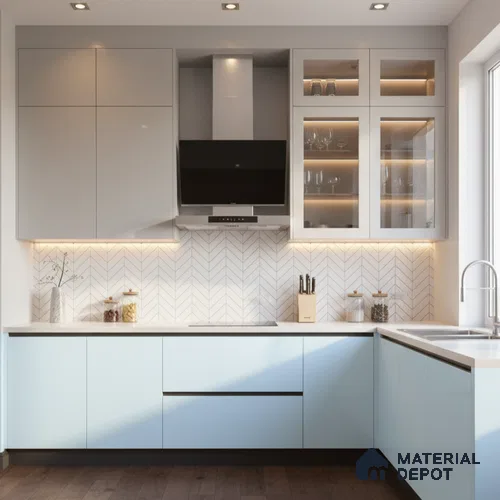 Ferrero 1C 01517 Icy Breeze 8 ft x 4 ft High Gloss Finish 6H Anti Scratch Acrylic Laminate - 1.5 mm | Suitable for Living Room, Kitchen, Office