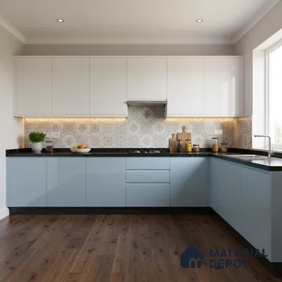 Ferrero 1C 01519 Pale Ocean 8 ft x 4 ft High Gloss Finish 6H Anti Scratch Acrylic Laminate - 1.5 mm | Suitable for Living Room, Kitchen, Office