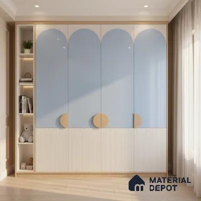 Ferrero 1C 01519 Pale Ocean 8 ft x 4 ft High Gloss Finish 6H Anti Scratch Acrylic Laminate - 1.5 mm | Suitable for Living Room, Kitchen, Office