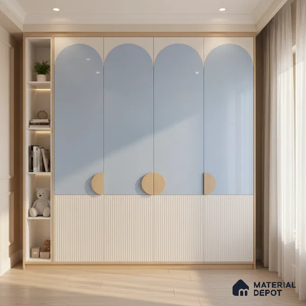 Ferrero 1C 01519 Pale Ocean 8 ft x 4 ft High Gloss Finish 6H Anti Scratch Acrylic Laminate - 1.5 mm | Suitable for Living Room, Kitchen, Office