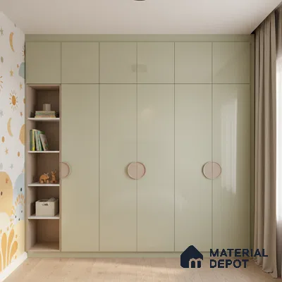 Ferrero 1C 01523 Olive Whisper 8 ft x 4 ft High Gloss Finish 6H Anti Scratch Acrylic Laminate - 1.5 mm | Suitable for Living Room, Kitchen, Office