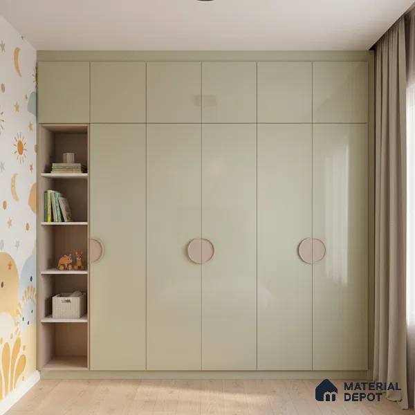 Ferrero 1C 01523 Olive Whisper 8 ft x 4 ft High Gloss Finish 6H Anti Scratch Acrylic Laminate - 1.5 mm | Suitable for Living Room, Kitchen, Office
