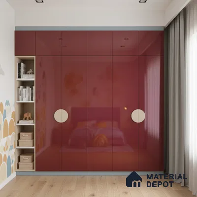 Ferrero 1C 01527 Dark Garnet 8 ft x 4 ft High Gloss Finish 6H Anti Scratch Acrylic Laminate - 1.5 mm | Suitable for Bedroom, TV Unit, Wardrobe, Kitchen Cabinet