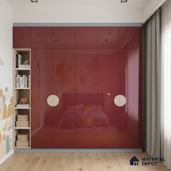 Ferrero 1C 01527 Dark Garnet 8 ft x 4 ft High Gloss Finish 6H Anti Scratch Acrylic Laminate - 1.5 mm | Suitable for Bedroom, TV Unit, Wardrobe, Kitchen Cabinet