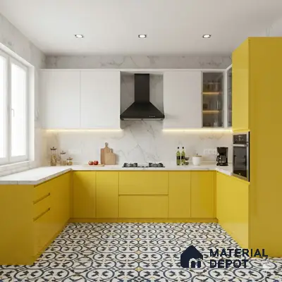 Ferrero 1C 01525 Lemon Zest 8 ft x 4 ft High Gloss Finish 6H Anti Scratch Acrylic Laminate - 1.5 mm | Suitable for Living Room, Kitchen, Office