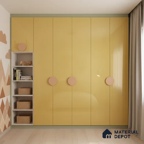 Ferrero 1C 01525 Lemon Zest 8 ft x 4 ft High Gloss Finish 6H Anti Scratch Acrylic Laminate - 1.5 mm | Suitable for Living Room, Kitchen, Office