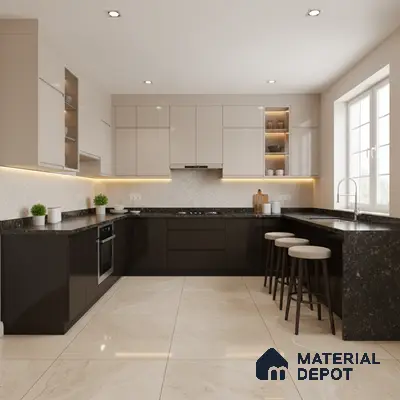 Ferrero 1C 01556 Black 8 ft x 4 ft High Gloss Finish 6H Anti Scratch Acrylic Laminate - 1.5 mm | Suitable for Living Room, Kitchen, Office