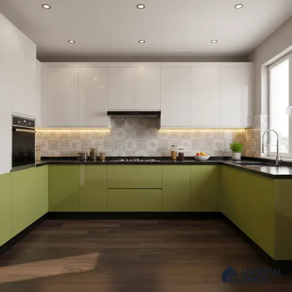 Ferrero 1C 01524 Harvest Olive 8 ft x 4 ft High Gloss Finish 6H Anti Scratch Acrylic Laminate - 1.5 mm | Suitable for Living Room, Kitchen, Office