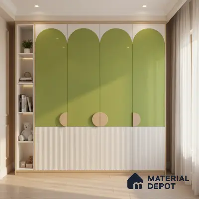 Ferrero 1C 01524 Harvest Olive 8 ft x 4 ft High Gloss Finish 6H Anti Scratch Acrylic Laminate - 1.5 mm | Suitable for Living Room, Kitchen, Office