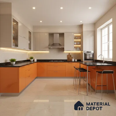 Ferrero 1C 01526 Pumpkin Spice 8 ft x 4 ft High Gloss Finish 6H Anti Scratch Acrylic Laminate - 1.5 mm | Suitable for Bedroom, TV Unit, Wardrobe, Kitchen Cabinet