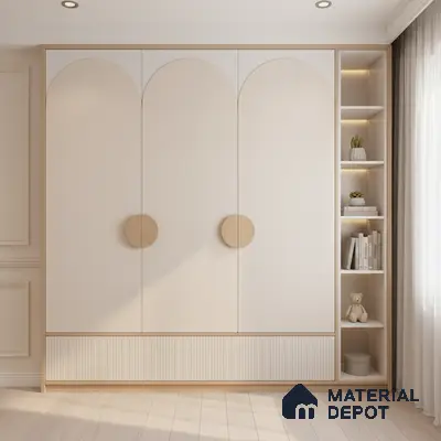 Ferrero 1C 01568 Ivory Peach 8 ft x 4 ft High Gloss Finish 6H Anti Scratch Acrylic Laminate - 1.5 mm | Suitable for Living Room, Kitchen, Office
